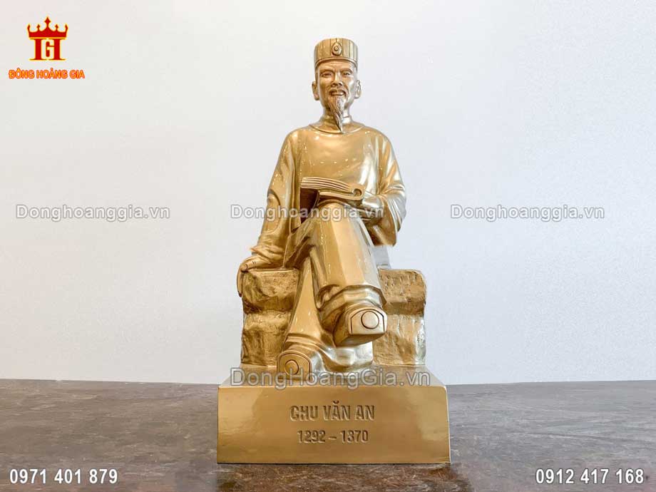 Tượng Chu Văn An bằng đồng đỏ được nghệ nhân chế tác thủ công